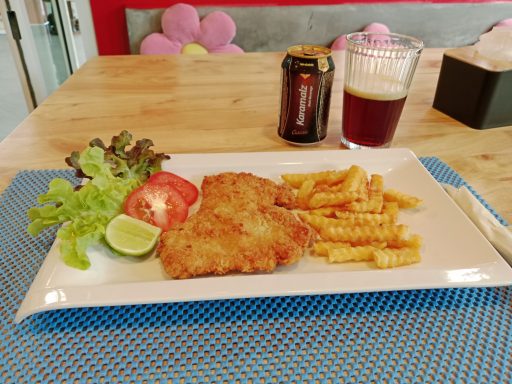 German Food Chiang Mai Hangdong Schnitzel German food schnitzel with fries at Hangdong Minigolf Chiang Mai German Restaurant